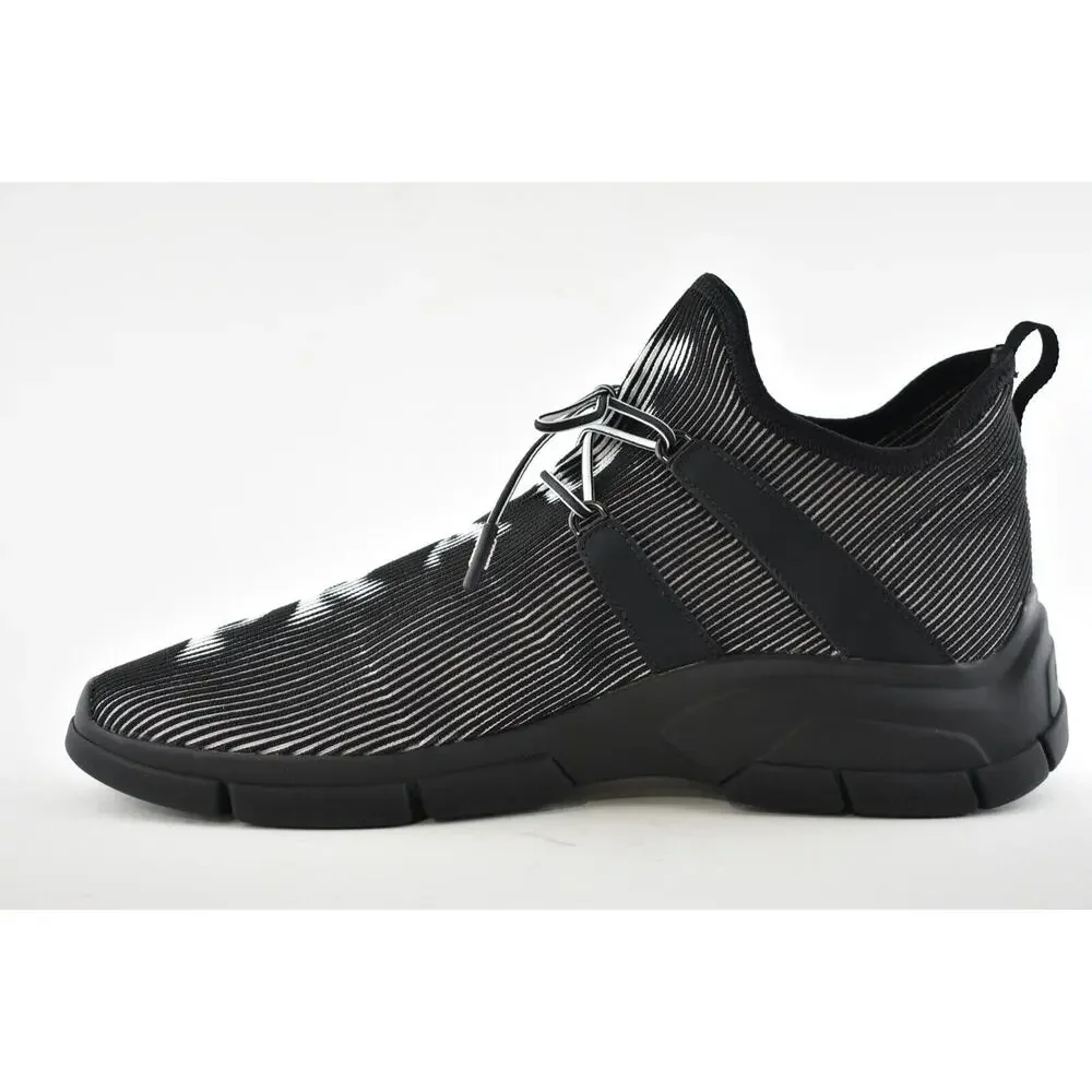 Prada Logo Knit Row Sock Black White Low Flat Trainer Sneaker Men UK 9.5 US 10.5 - Picture 9 of 12